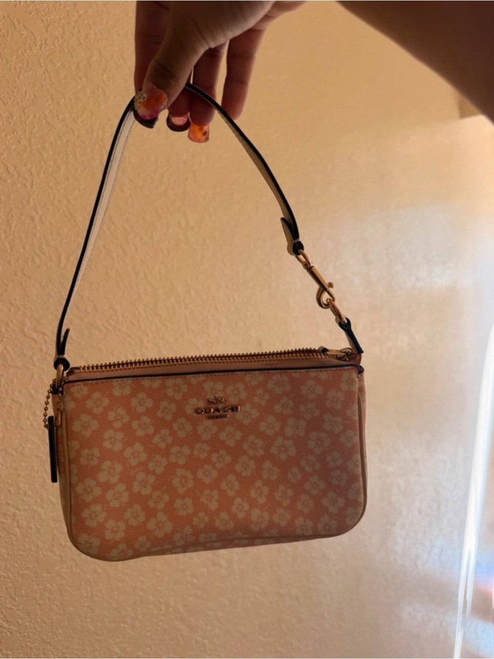 Coach Pink Floral nolita 19 purse